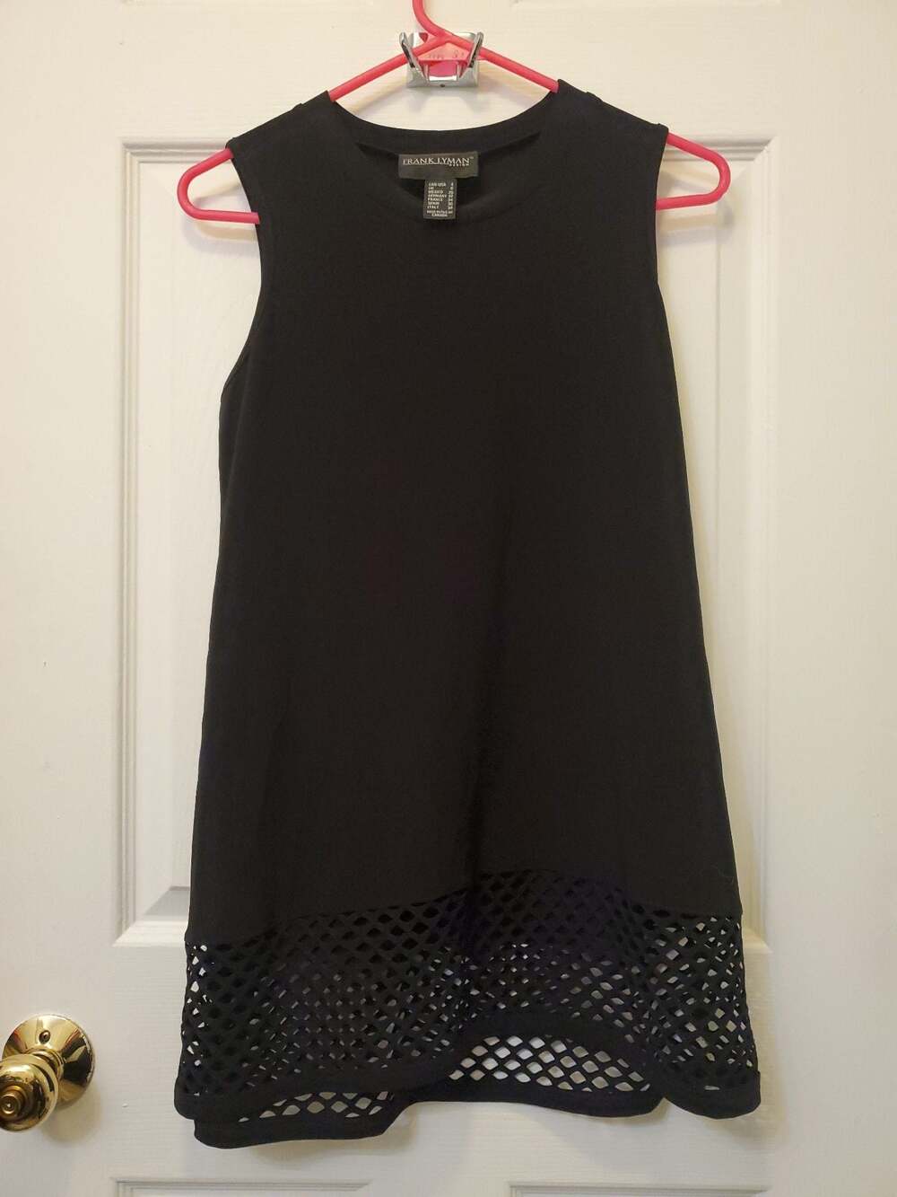 Frank Lyman Design Black Mini Shift Dress Tunic Top Corporate Goth Whimsigoth 4